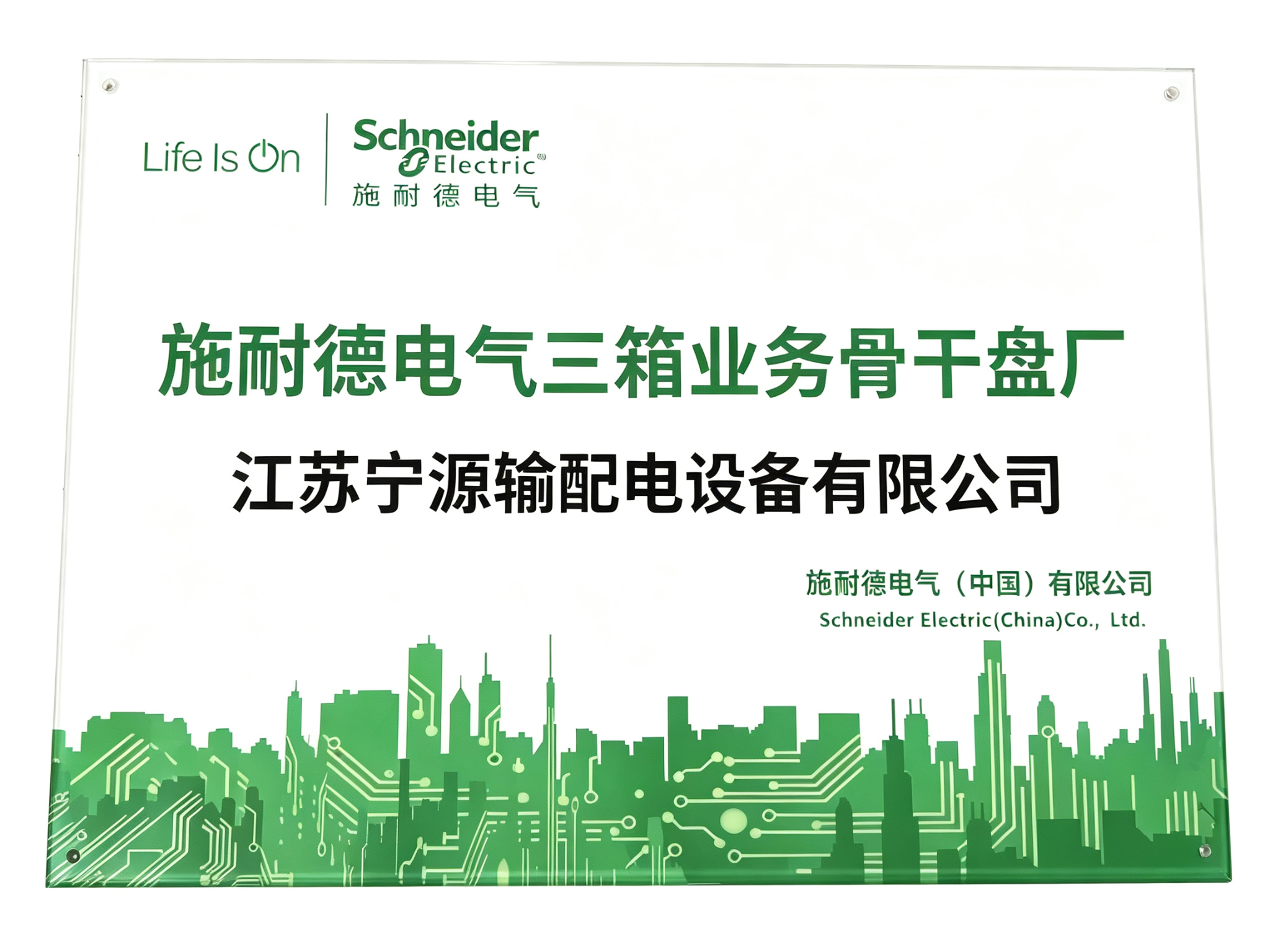 施耐德电气三箱业务骨干盘厂授牌